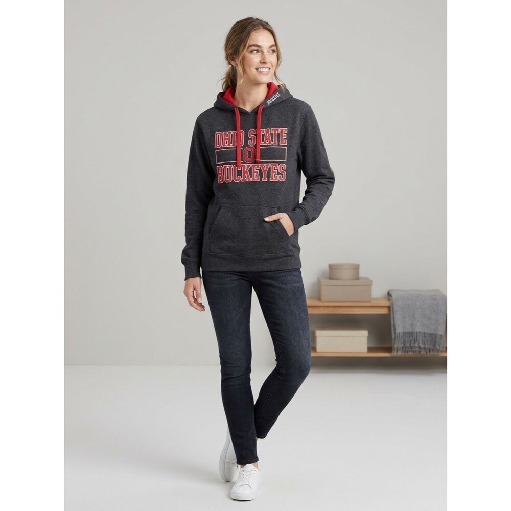 Ohio State Buckeyes Hoodie Sweatshirt Mens Large Charcoal Gray Pullover Varsity